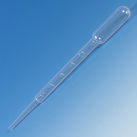 Globe Scientific Transfer Pipet, 7.5mL, Large Bulb, Graduated to 3mL, 148mm, 500/Dispenser Box Image